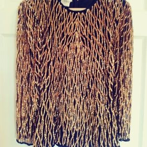 Vintage silk, sequined Stenay top.